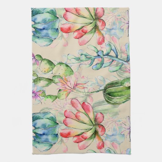 Succulenten en Cacti Kitchen Towel Theedoek (Verticaal)
