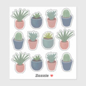 Succulenten en Cacti Stickerblad Sticker (Vel)