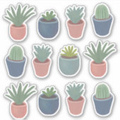 Succulenten en Cacti Stickerblad Sticker (Voorkant)