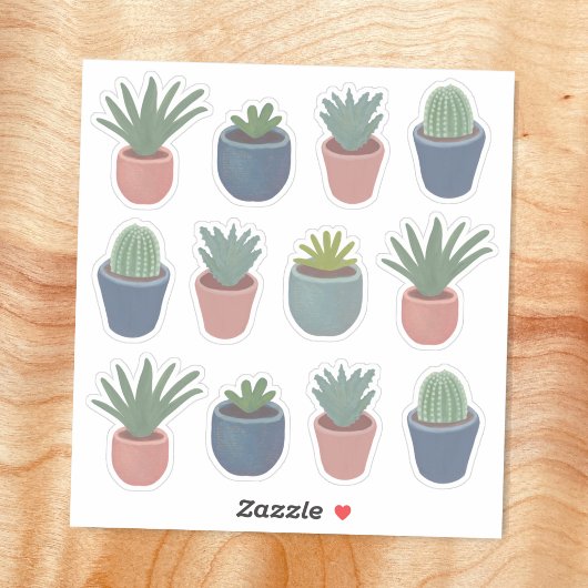 Succulenten en Cacti Stickerblad Sticker