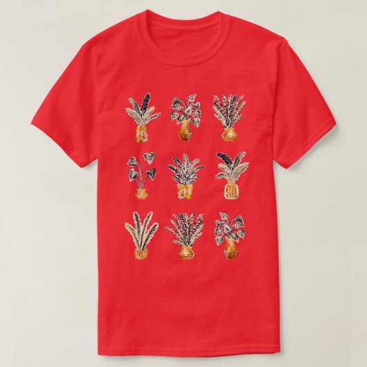 Succulenten en cactus Pottery PRINT Gold Planters T-shirt (Design voorkant)