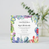 Succulenten en cactus Virtual Vrijgezellenfeest Kaart (Staand voorkant)