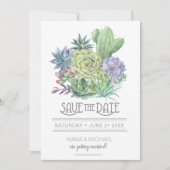 Succulenten en Glans Bewaar de Datum Groen ID515 Kaart (Voorkant)