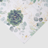 Succulenten en gouden eucalyptusbladeren Griekenla Tissuepapier (Detail)