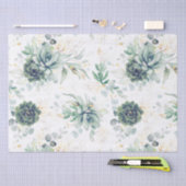 Succulenten en gouden eucalyptusbladeren Griekenla Tissuepapier (Craft)