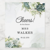 Succulenten en groen Vrijgezellenfeest Wijn Etiket (Enkel label)