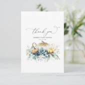 Succulenten en pompoenen Baby shower Dank u wel Bedankkaart (Staand voorkant)