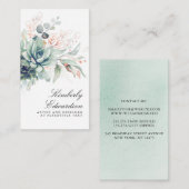 Succulenten en Roos Gold Greenery Elegant Boho Visitekaartje (Voorkant / Achterkant)