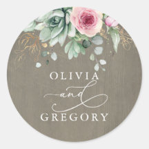 Succulenten en roze bloemen Rustic Wedding