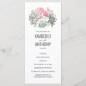 Succulenten en Roze Rozen Elegante Trouwprogramma' Programmakaart (Voorkant)