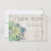 Succulenten en Rustic Wood Vrijgezellenfeest ID515 Kaart (Voorkant)