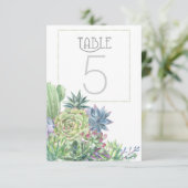 Succulenten en sprankelende tafel nummers ID515 Kaart (Staand voorkant)