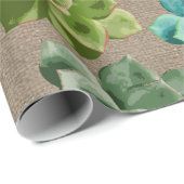 succulenten faux burlap cadeaupapier (Rol Hoek)