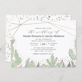 Succulenten Geometrische Terrarium Cactus Bruiloft Kaart