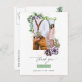 Succulenten Geometrische Trouwfoto Dankjewel Briefkaart (Voorkant / Achterkant)