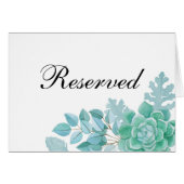 Succulenten gereserveerd teken. Munt bruiloft cact (Voorkant Horizontaal)