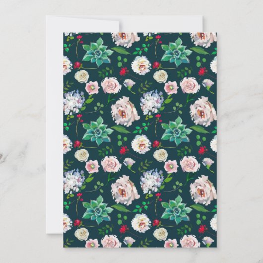 Succulenten & Goud Chique Bruiloft Kaart (Achterkant)