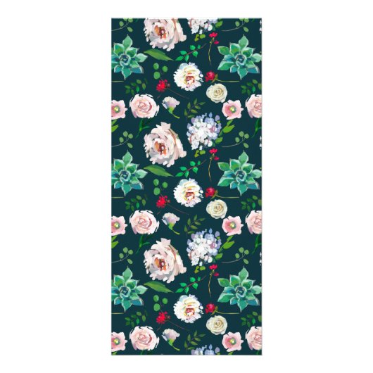 Succulenten & Goud Chique Bruiloft Menu (Achterkant)