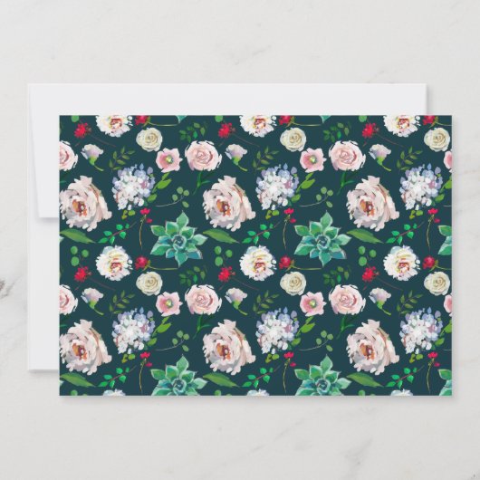 Succulenten & Goud Chique Bruiloft RSVP Kaart (Achterkant)