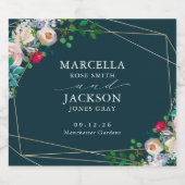 Succulenten & Goud Chique Bruiloft Sparkling Wijnetiket (Enkel label)