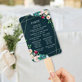 Succulenten & Goud Chique Huwelijksprogramma Handwaaier