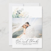 Succulenten Goud Groen Elegant Bruiloft Dank u Bedankkaart (Voorkant)