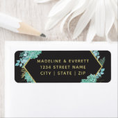 Succulenten Goud Lijst Bruiloft Retouradres Etiket (Insitu)