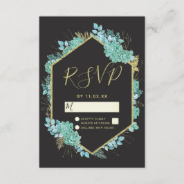 Succulenten Goud Lijst Elke kleur Bruiloft RSVP