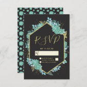 Succulenten Goud Lijst Elke kleur Bruiloft RSVP (Voorkant / Achterkant)