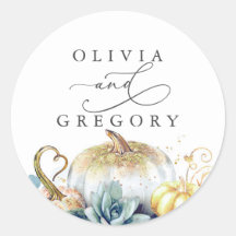 Succulenten Gouden Pompoenen Groen Bruiloft