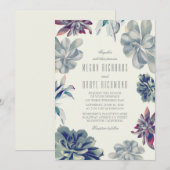 Succulenten groen botanische bruiloft kaart (Voorkant / Achterkant)