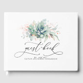 Succulenten Groen Bruiloft Gastenboek (Voorkant)