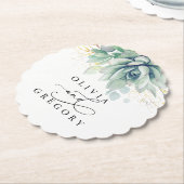 Succulenten Groen Elegant Modern Kartonnen Onderzetters (Gekanteld)