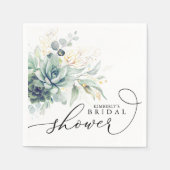 Succulenten groen elegante bruiloft / baby shower servet (Voorkant)