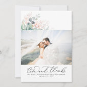 Succulenten groen elegante trouw dank je bedankkaart (Voorkant)