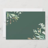 Succulenten groen en witte roos bruiloft foto's bedankkaart (Achterkant)