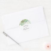 Succulenten groen gouden bruiloft ronde sticker (Envelop)