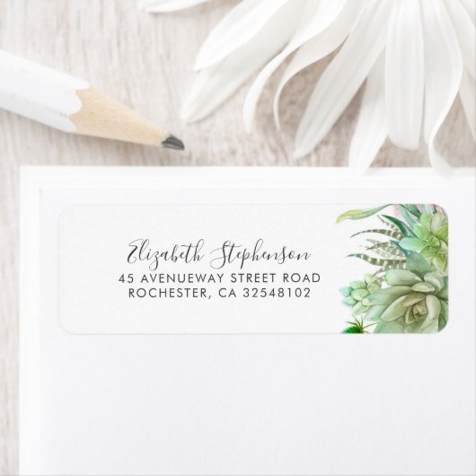 Succulenten Groen Modern Etiket (Insitu)