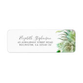 Succulenten Groen Modern Etiket (Voorkant)