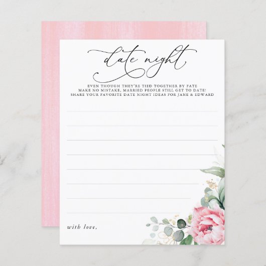 Succulenten groen roze bloemendatum nacht ideeën (Voorkant / Achterkant)