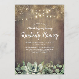 Succulenten groen rustiek land verjaardag kaart