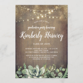 Succulenten Groen Rustiek Modern Afstuderen Kaart