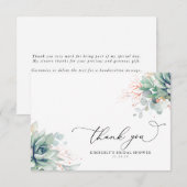 Succulenten Groene Bruiloftsborrel Dankjewel Bedankkaart (Voorkant / Achterkant)