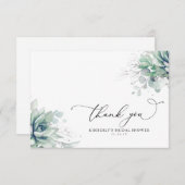 Succulenten Groene Bruiloftsontbijt Dank Je Bedankkaart (Voorkant / Achterkant)
