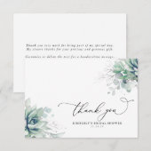 Succulenten Groene Bruiloftsontbijt Dankjewel Bedankkaart (Voorkant / Achterkant)