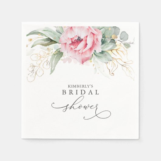 Succulenten Groene Elegante Bruiloft / Baby Shower Servet (Voorkant)