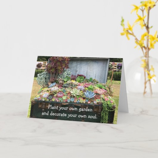 Succulenten in de schatkist kaart (Gele Bloem)