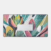 Succulenten in groen en roze bureaumat (Keyboard & Muis)