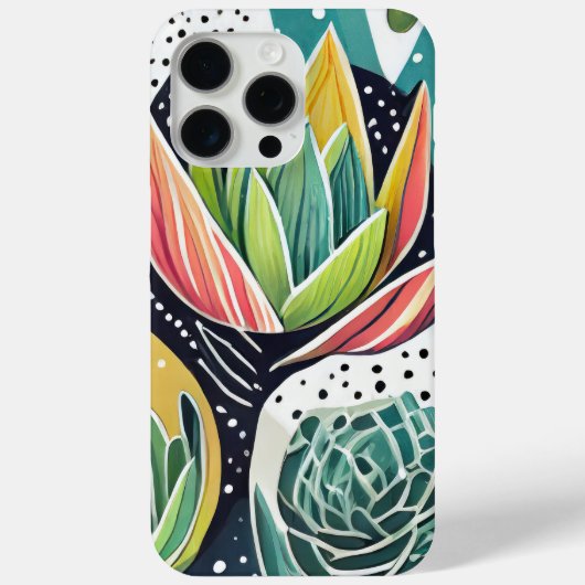 Succulenten in groen en roze Case-Mate iPhone case (Achterkant)