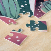 Succulenten in groen en roze legpuzzel (Zijkant)